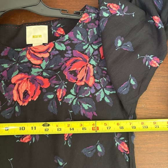 Maeve Anthropologie Womens Floral Linen Blend Tops size Small - Picture 7 of 10